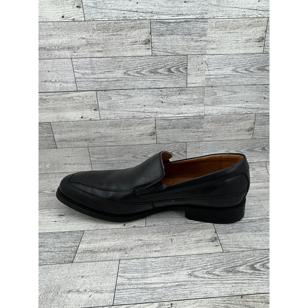 Clarks Whiddon Step Men Black Leather Loafers Dress Shoes Size 11W 261103128100